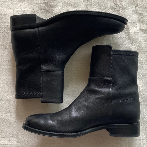 STUART WEITZMAN | Black Leather Ankle Boots - Women’s Size 5 - Picture 1 of 16